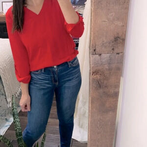 Renuar red top/blouse size small
